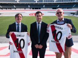 El encuentro entre autoridades de River Plate y del Banco de Desarrollo de América Latina y el Caribe por la ampliación del Monumental