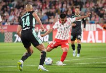 La espectacular apilada del Diablito Echeverri que le permitió al Girona abrir el marcador frente al Betis