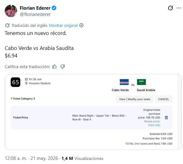 Un fanático consiguió una entrada para un partido del Mundial a menos de 7 dólares: ¿error del sistema o imagen fake?
