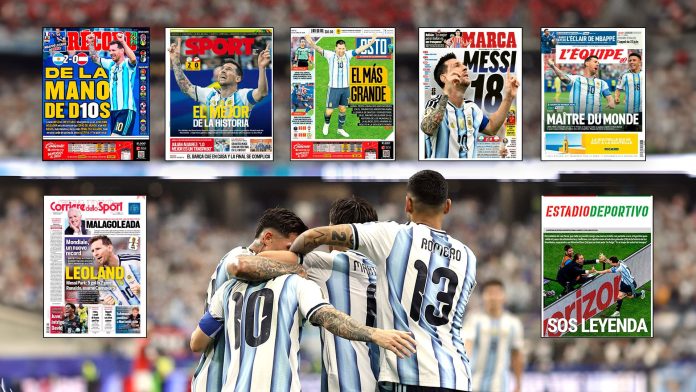“De la mano de D10S”, “El mejor de la historia” y “El más grande”: las portadas de los diarios del mundo, rendidos ante Lionel Messi