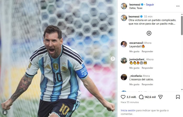 El posteo de Messi tras la victoria ante Austria: de la reacción del “Dibu” Martínez a la referencia a un histórico gol de Maradona