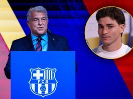 El presidente de Barcelona dio detalles de la negociación por Julián Álvarez con Atlético Madrid: “La oferta es firme”