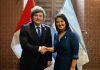 Javier Milei se reunió con Keiko Fujimori antes de la asunción presidencial en Perú