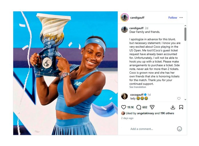 Coco Gauff se enfureció por los excesivos pedidos de familiares para el US Open: “Esto pasa desde que tengo 15 años”