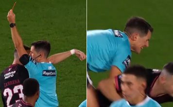 Expulsión, tackle del árbitro y gresca: el escandaloso final del partido entre Independiente y Lanús