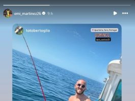 La foto del Dibu Martínez mientras disfruta de sus vacaciones que causó furor en las redes y recordó su otra gran pasión