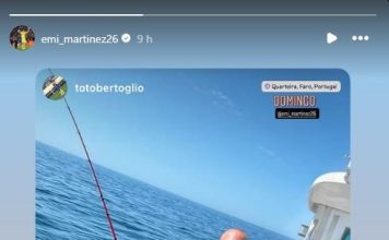La foto del Dibu Martínez mientras disfruta de sus vacaciones que causó furor en las redes y recordó su otra gran pasión