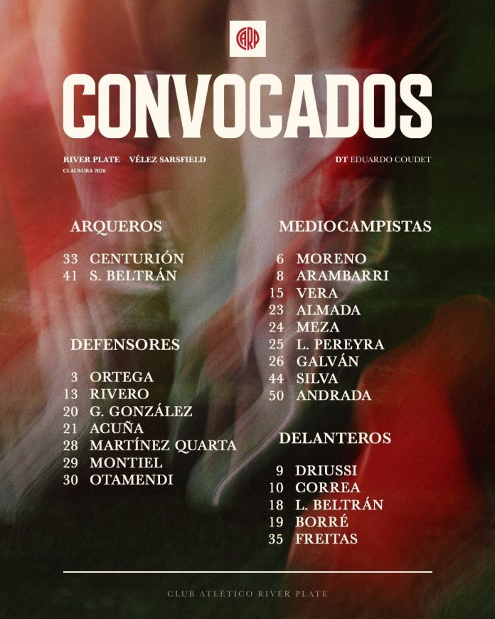 River Plate recibirá a Vélez en el Monumental por la sexta fecha del Torneo Clausura: hora, TV y formaciones