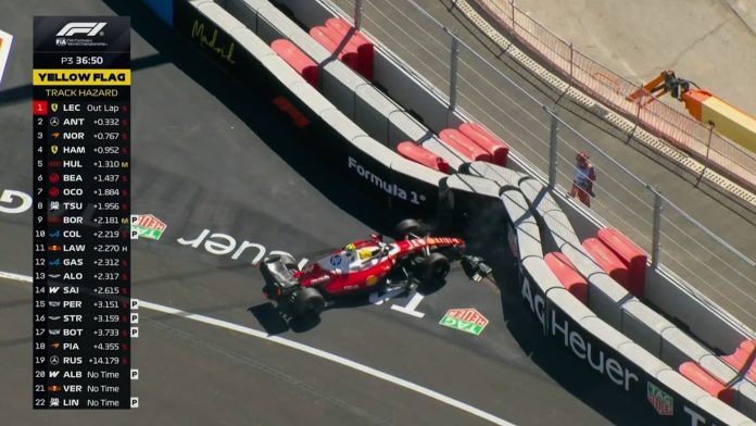 Así fue el accidente de Lewis Hamilton que obligó a detener el reloj en la FP3 del Gran Premio de España