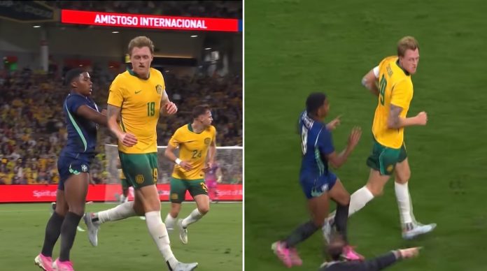 “Es David contra Goliat”: el curioso enfrentamiento entre Endrick y un rival de casi dos metros de altura en el amistoso Brasil-Australia