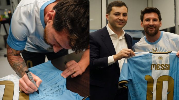 La dedicatoria para los hinchas de River Plate que dejó Messi en la camiseta de Argentina de su despedida